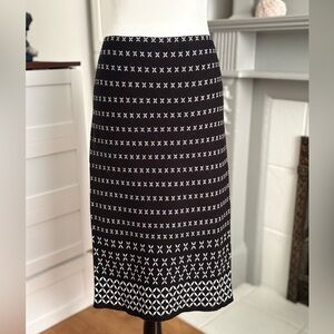 Max Studio Black and White A-Line Knit Skirt